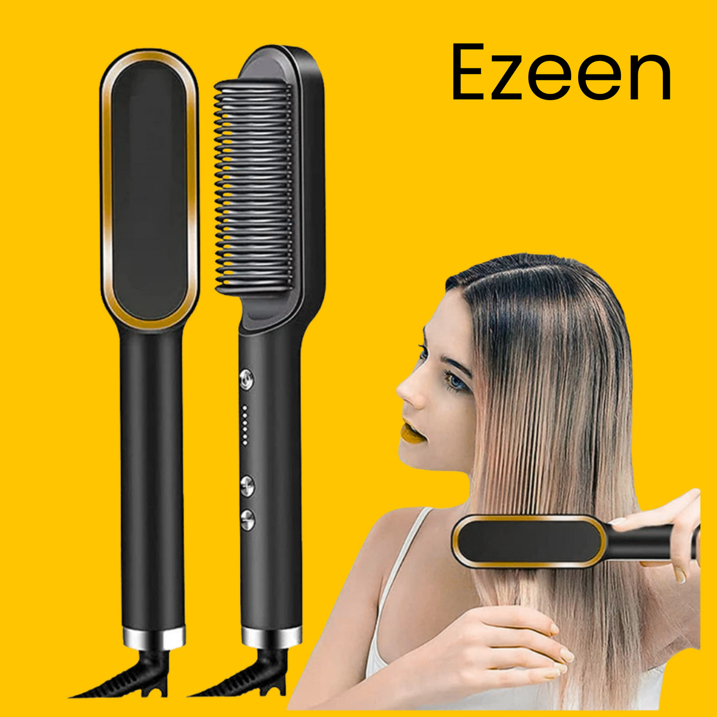 2 in 1 Hair Straightening Brush & Curler