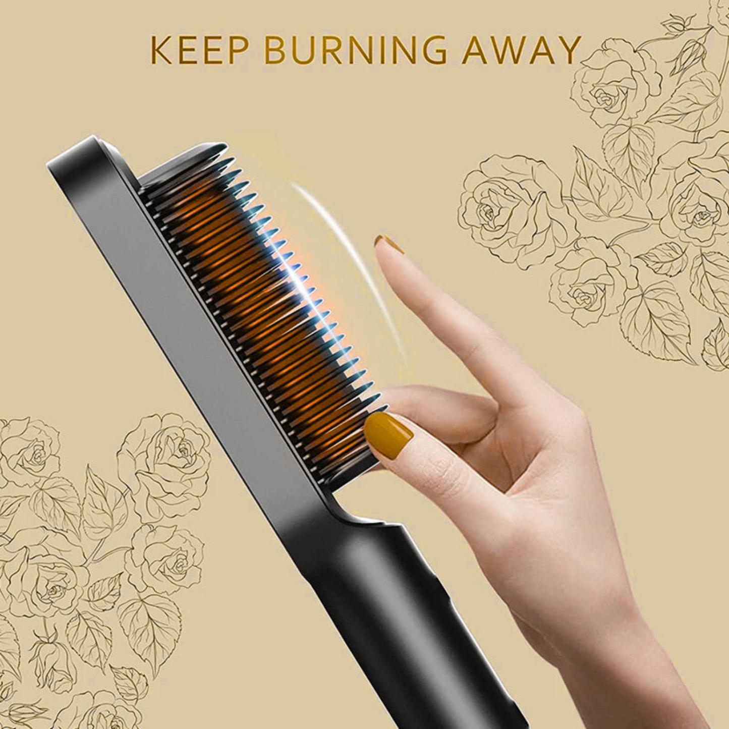 2 in 1 Hair Straightening Brush & Curler