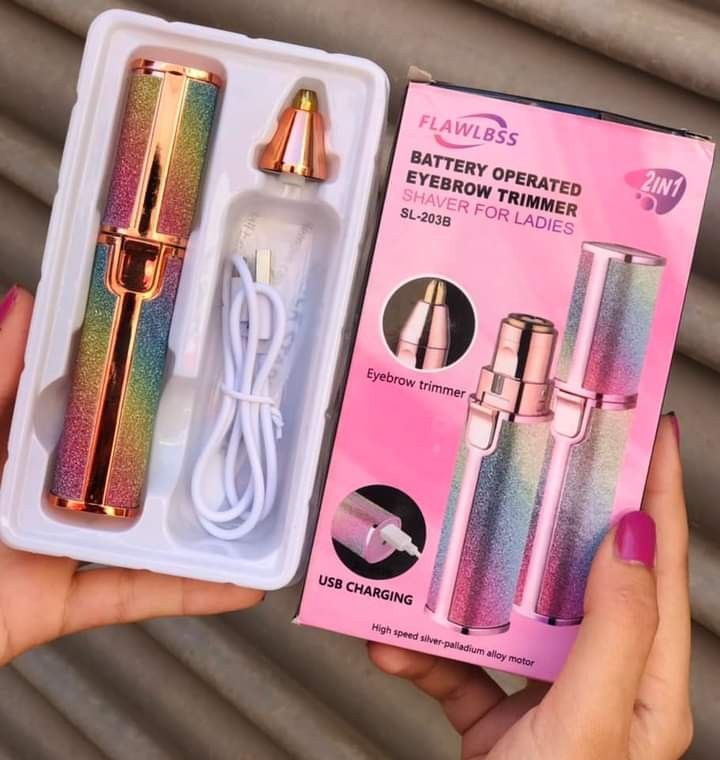 2-in-1 Eyebrow Trimmer & Facial Hair Shaver for Women – Rechargeable, Painless & Precise Beauty tool