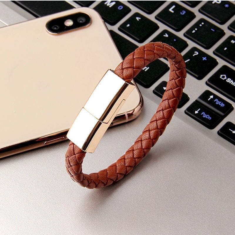 New Bracelet USB Charging Data Cable Cord For I Phone USB C &amp; Micro Cable
