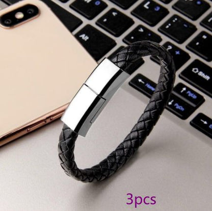 New Bracelet USB Charging Data Cable Cord For I Phone USB C &amp; Micro Cable