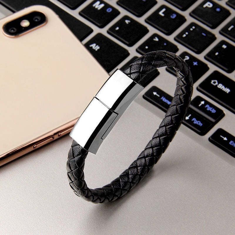 New Bracelet USB Charging Data Cable Cord For I Phone USB C &amp; Micro Cable